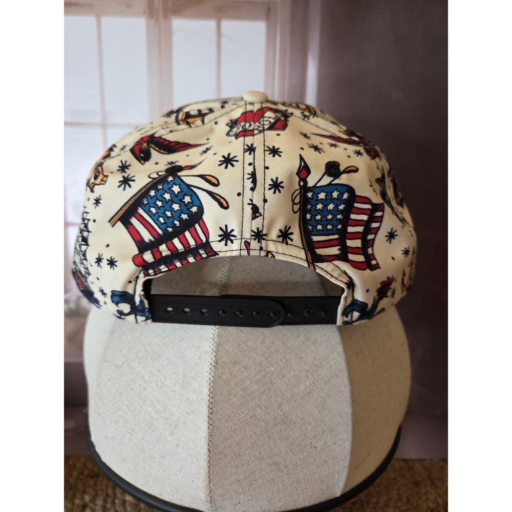 Bold Mariner Brewing Company Tattoo Flash Print Snapback Hat Cream Flat Brim - Picture 5 of 11